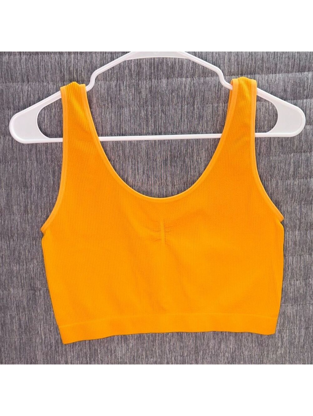 PacSun Orange Ribbed Crop Tank Top Women's Medium Stretchy Summer NWT